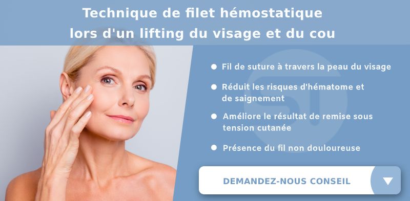 Femme ayant réalisé un lifting du visage